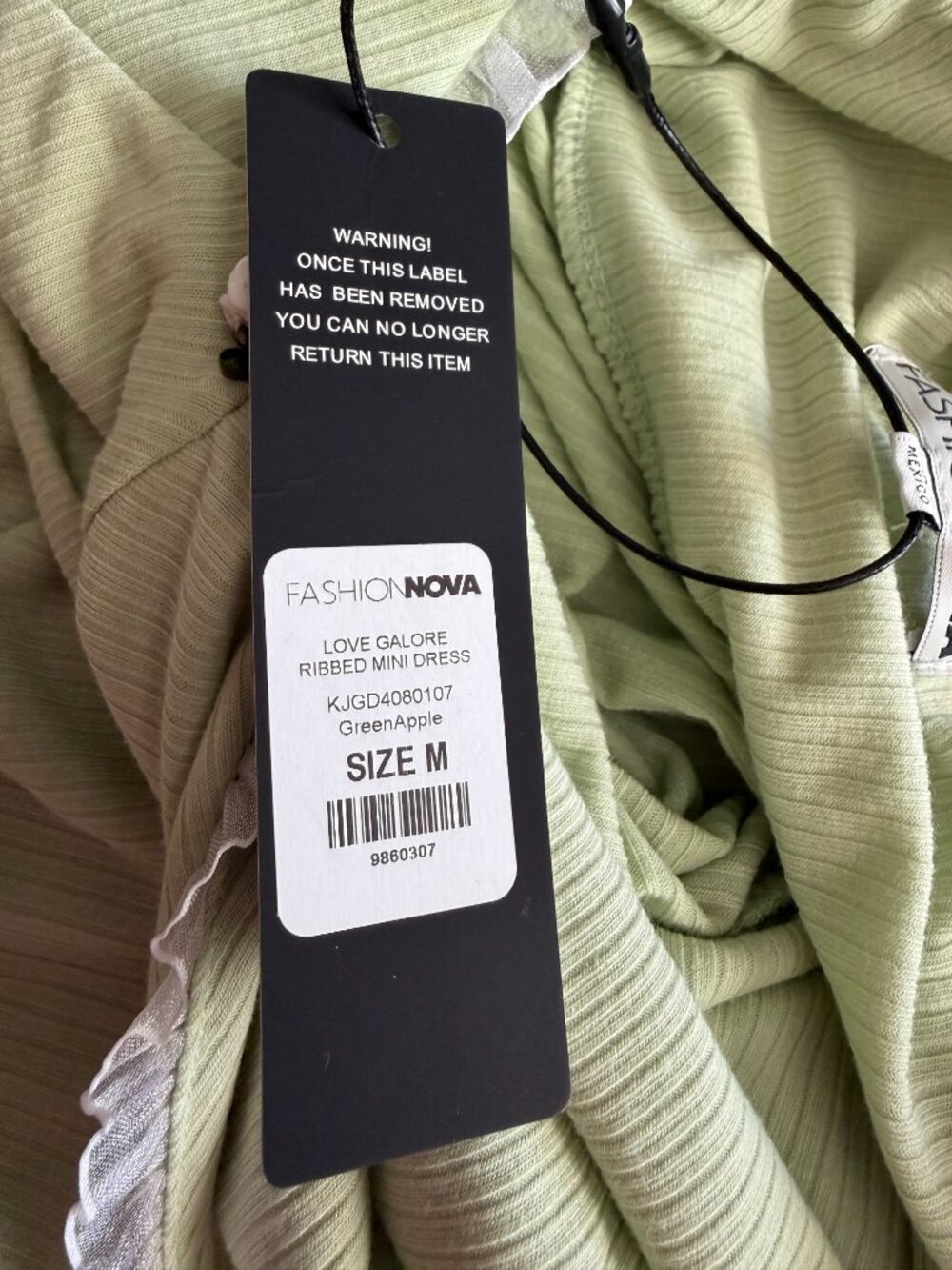 Fasion Nova green long-sleeve mini dress featuing an open back,size M - Picture 6 of 13
